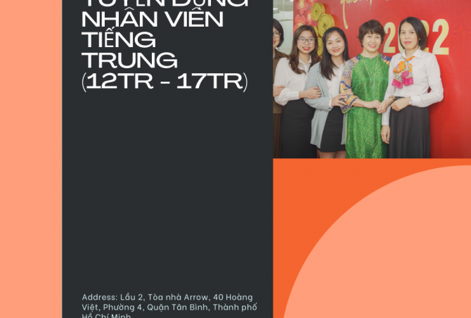 TUYỂN DỤNG NHÂN VIÊN TIẾNG TRUNG