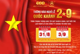 TCE THÔNG BÁO NGHỈ LỄ QUỐC KHÁNH 2-9