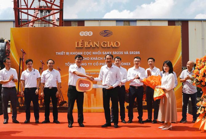 TCE BÀN GIAO 5 BỘ KHOAN CỌC NHỒI SANY CHO VINACONEX – MỞ RỘNG HỢP TÁC VỚI ĐỐI TÁC XÂY DỰNG HÀNG ĐẦU VIỆT NAM